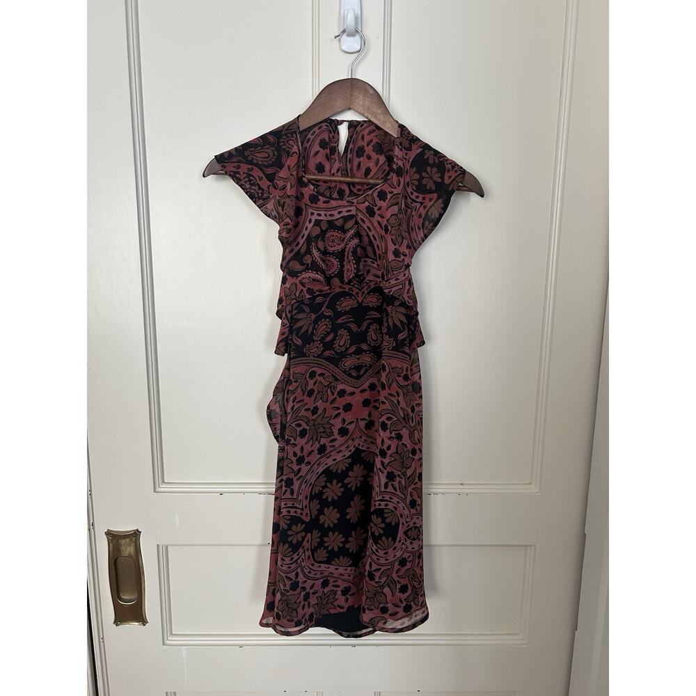 For Love and Lemons Floral Margot Chiffon Halter Mini Dress Womens Size Small - Picture 2 of 9